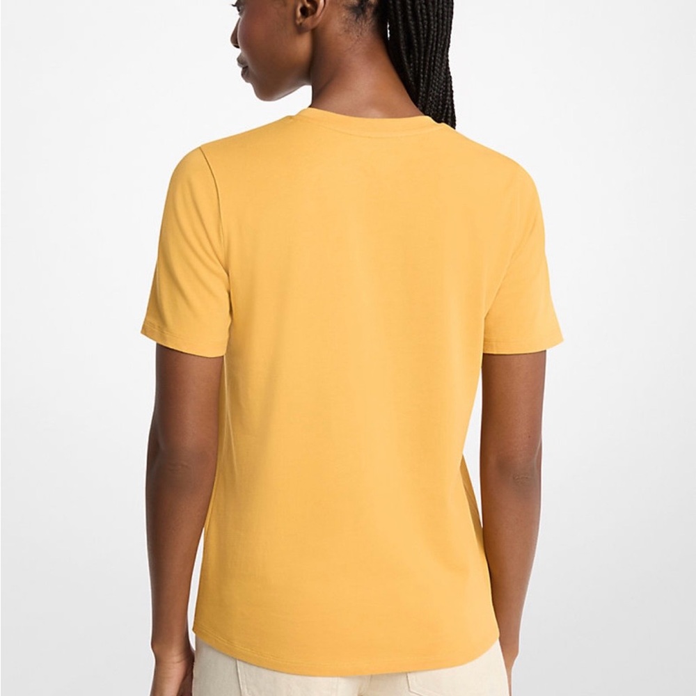 Michael Kors Sequined Logo T-shirt - yellow -size XS - Picture 2 of 5